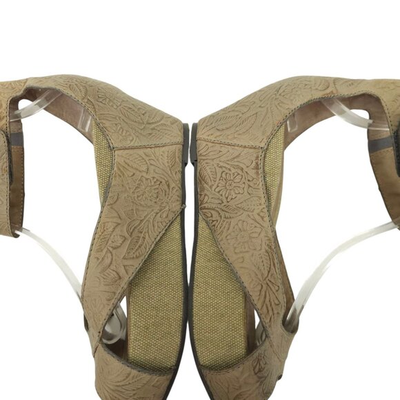 OTBT Hobart Platform Wedge Sandals Womens 10M Ankle Strap Embossed Leather - Picture 15 of 15